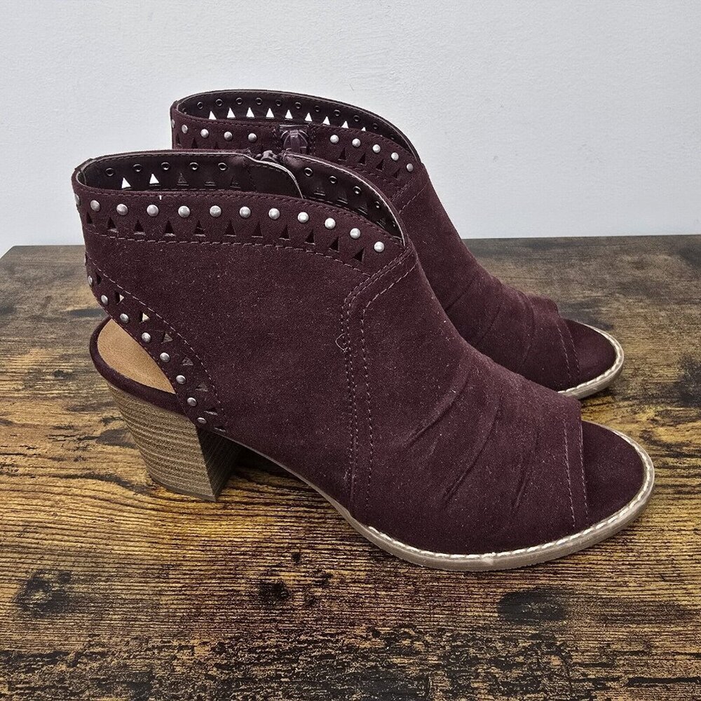 Sonoma Goods For Life Tempura Ankle Boot Vitalize Ortholite Heeled Peep Toe Sz 9